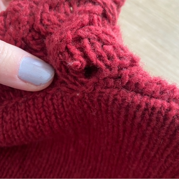 Ireland's Eye Wool Cashmere Cable Knit Sweater Red Size M/L - Picture 16 of 16